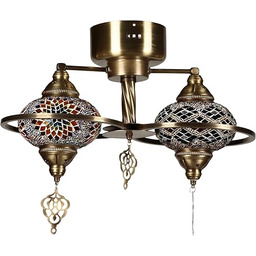 Opviq Elegancka orientalna żyrandol, metalowy korpus ze szklaną