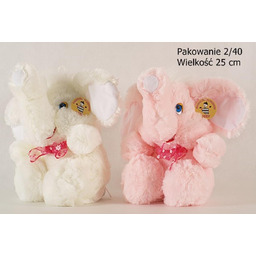 Pluszak Słoń Z Kokardą Siedzący 25cm Deef