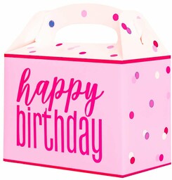 Ozdobne pudełko na ciasto urodzinowe różowe - 6