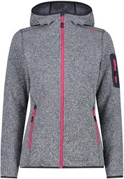 CMP damska kurtka Knit-Tech ze stałym kapturem, tytan-fuxia,