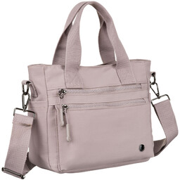 Niewielka shopperka damska z poliestru w kolorze lila