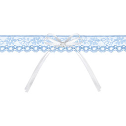 Podwiązka koronkowa błękitna z kokardką - 1 szt