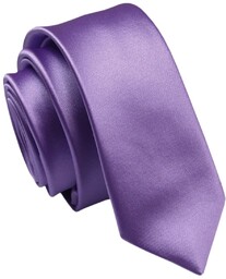 Krawat (Śledź) Męski 5 cm, Satynowy Wrzos, Wąski,