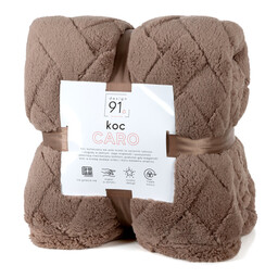 Design 91 Koc narzuta 150x200 Caro beżowy ciemny