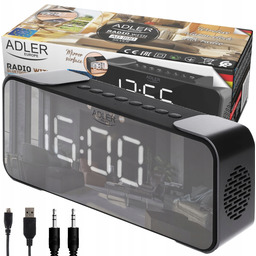 Radiobudzik bezprzewodowy bluetooth Usb Aux Led Sd Fm