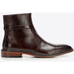 Męskie trzewiki ze skóry naturalnej na płaskim obcasie