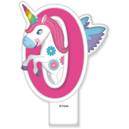 Świeczka cyferka Jednorożec - 0 - zero.