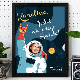 Plakat personalizowany ze zdjęciem w ramce z nadrukiem