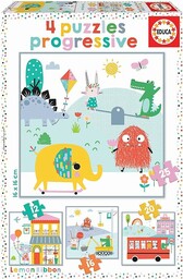 Educa Borras - Progresywne plemon Ribbon 12-16-20-25 Puzzle