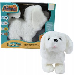 Biały Piesek Interaktywna Maskotka Pies Chodzi Szczeka Merda