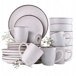 Komplet Obiadowy Serwis Kawowy Talerze Kubki 24 El.