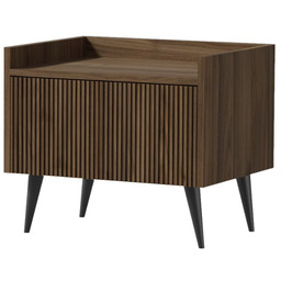 Szafka nocna orzech na nóżkach frezowana (Ademo REG8