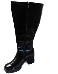 SKÓRZANE KOZAKI szeroka CHOLEWKA 46 cm nr 38