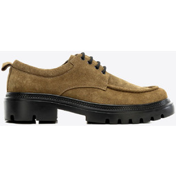 Męskie derby z naturalnego zamszu oliwkowe