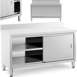 Stół blat roboczy przyścienny z szafką i rantem