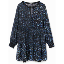 Sukienka krótka szyfon kwiaty