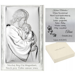 Srebrny Obrazek Jezus Bierzmowanie Grawer