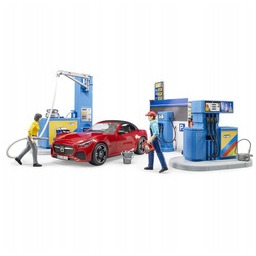 Bruder 62111 Stacja paliw Myjnia figurki auto