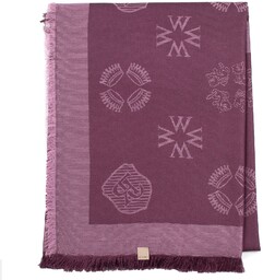 Chusta damska z bambusem tkany w monogram fioletowa