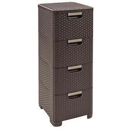 CURVER Regał z 4x14L szufladami STYLE ciemny brąz