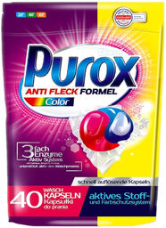 Purox Color, kapsułki żelowe do prania, 40 sztuk
