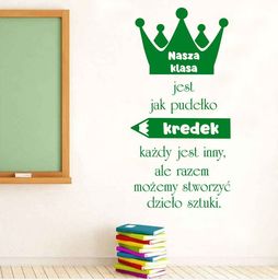 Naklejka: Nasza klasa jest jak pudełko kredek