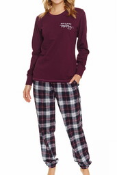 Piżama damska Doctor Nap PM.7100 Burgundy burgundowa