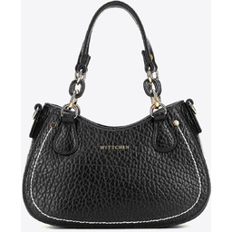 Torebka bagietka z imitacji skóry z kontrastowym przeszyciem