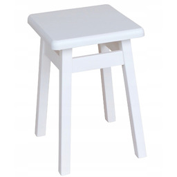 Taboret Kuchenny Drewniany Stołek Prosty Biały