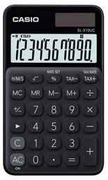 CASIO Kalkulator SL-310UC-BK Zasilanie bateryjno-słoneczne, 4 pamięci Czarny