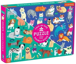 Mudpuppy, puzzle, Dwustronne Koty i Psy, 100 el.
