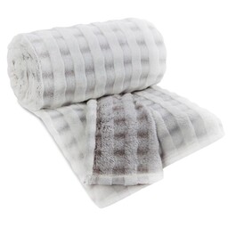 Design 91 Koc 170x210 Kostka jasny piaskowo-szary elegancki