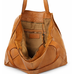 Duża skórzana torebka shopper na ramię MAZZINI brązowa