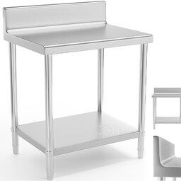 Stół blat roboczy stalowy nierdzewny przyścienny z rantem