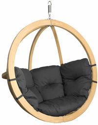 Fotel hamakowy drewniany, grafitowy Swing Chair Single (3)