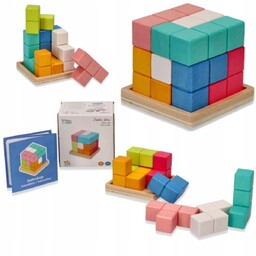 KOSTKA DO ZABAWY DREWNIANA TETRIS UKŁADANKA TETRIS PUZZLE