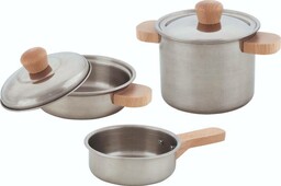 Metalowe garnki do zabawy 51509- Goki, akcesoria kuchenne