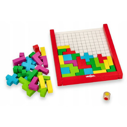 UKŁADANKA DREWNIANA TETRIS EDUKACYJNA GRA LOGICZNA PREZENT