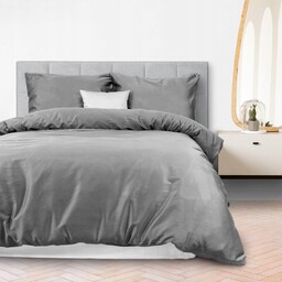 Z zestaw Pościeli satyna bawełniana Popiel 024/160x200