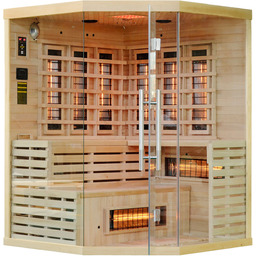 Sauna infrared narożna Nordum Solea 3-osobowa naturalna