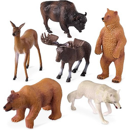 Terra 6 figurek zwierząt leśnych niedźwiedzie, sarna, wilk,