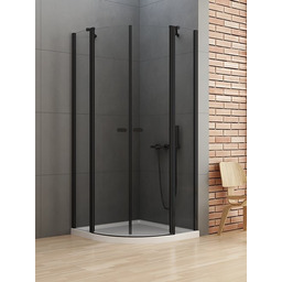 Czarna kabina półokrągła 90x90 K-0539 New Soleo Black