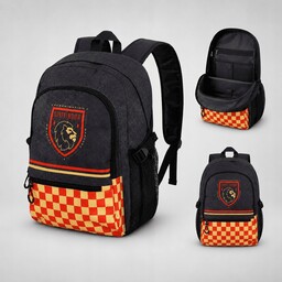 Plecak Szkolny Dwukomorowy Harry Potter Gryffindor Czarny 31x44x18cm
