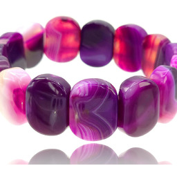 Agat Różowy Efektowna Bransoletka Naturalna