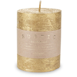 Pl Złoty Świeca Rustic Metalic Walec Mały Fi7