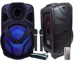 Mocna Kolumna Przenośna Bluetooth Karaoke 2 Mikrofony Bezprzewodowe