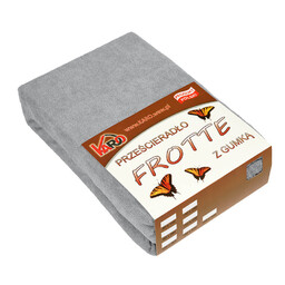 KARO Prześcieradło frotte z gumką 80x180 szare 060
