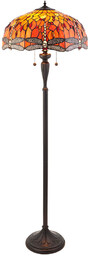 Stojąca lampa salonowa Dragonfly 64070 Interiors Tiffany witraż