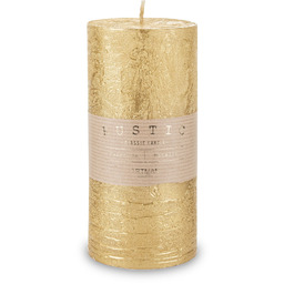 Pl Złoty Świeca Rustic Metalic Walec Duży Fi7
