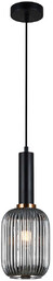 LAMPA wisząca ANTIOLA PND-5588-1M-BK+SG Italux plisowana OPRAWA szklany
